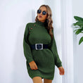 Winter Turtleneck Long Sweater Dress With Button Design Leisure Clinch Long Sleeve Base Sweater Women Meifu Market