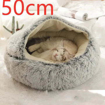 2 In 1 Dog And Cat Bed Pet Winter Bed Round Plush Warm Bed House Soft Long Plush Pets Bed Pet Products Meifu Market