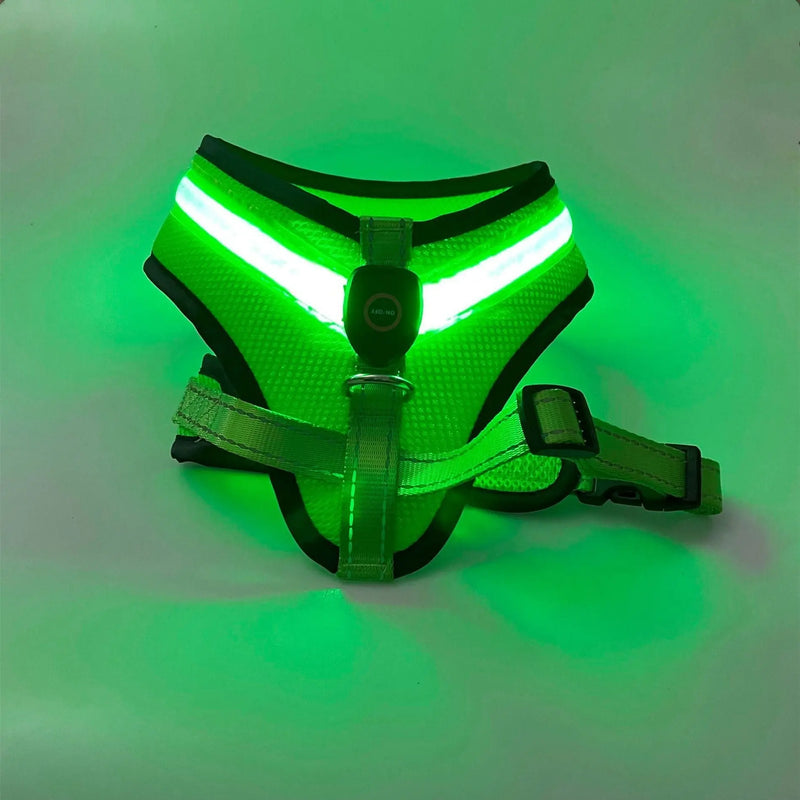 LED Luminous Dog Harness Led USB Charging Dog Chest Strap Vest Pet Safety Reflective Harness Pet Vest For Puppy Large Dog Pet Products Meifu Market