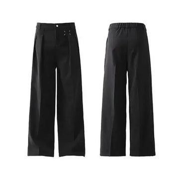 elastic waistband pants | wide leg trousers for men | loose fit dress pants | ultrasonic cleaning