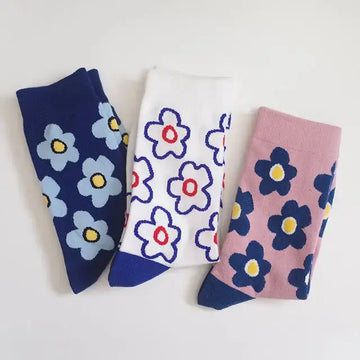 Cute cartoon flower socks cotton girl in stockings
