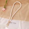 Love pearl retro necklace women 