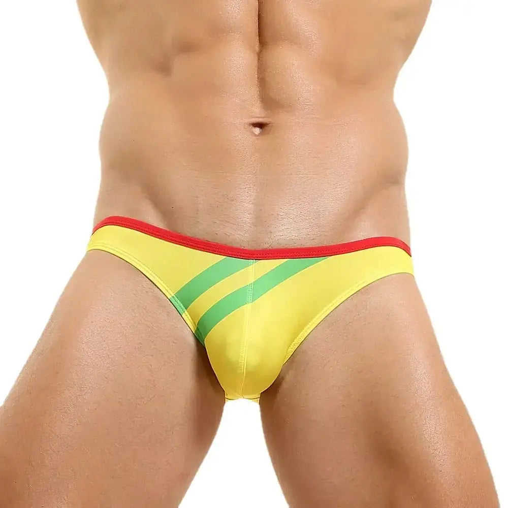 Men's Color Block Printed Briefs Breathable Low-Rise Underwear Meifu Market
