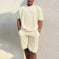 lightweight linen suit set | breathable summer clothing | loose fit men outfit | energy saving
