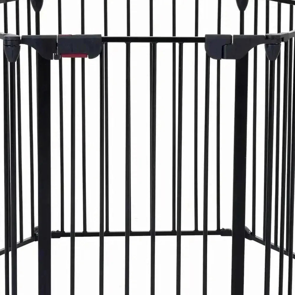 150" Adjustable Safety Gate 6-Panel Pet Play Yard - Metal Fence Meifu Market