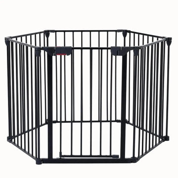 150 Adjustable Safety Gate 6 Panels Play Yard Metal Doorways Fireplace Fence Christmas Tree Fence G Meifu Market