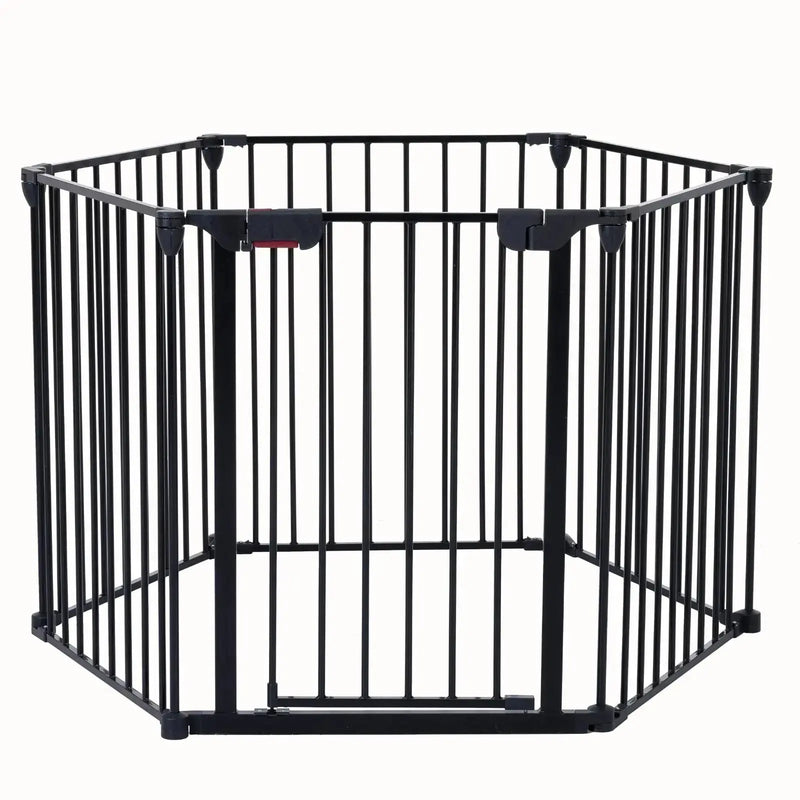 150 Adjustable Safety Gate 6 Panels Play Yard Metal Doorways Fireplace Fence Christmas Tree Fence G Meifu Market