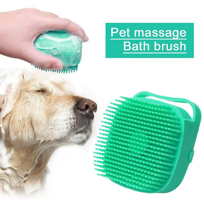 Pet Dog Shampoo Massager Brush Cat Massage Comb Grooming Scrubber Shower Brush For Bathing Short Hair Soft Silicone Brushes Meifu Market