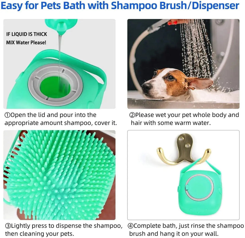 Pet Dog Shampoo Massager Brush Cat Massage Comb Grooming Scrubber Shower Brush For Bathing Short Hair Soft Silicone Brushes Meifu Market