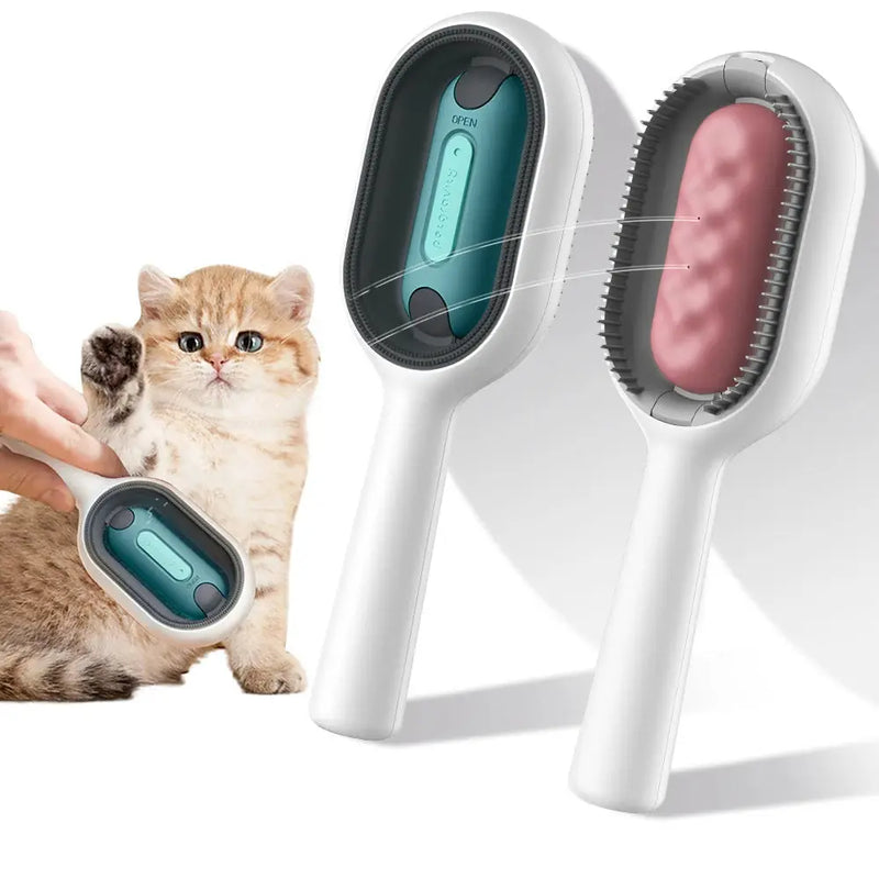 Cat Hair Brush With Water, Sticky Brush For Cats, 4 In-1 Cat Grooming Brush Creative Update Cat Dog Grooming Comb With Water Tank Double-Sided Hair Removal Brush Kitten Pet Supplies Accessories Meifu Market