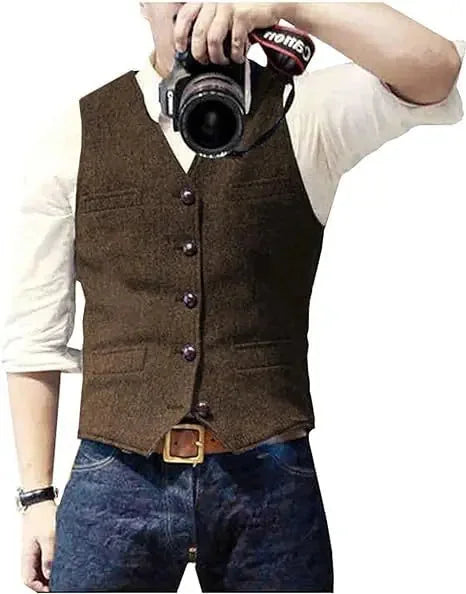 herringbone vest for men | wool blend vest | slim fit mens vest | ultrasonic cleaning