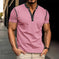 Fashion Short-sleeved Polo Shirt Summer Button V-neck T-shirt Tops Mens Clothing Dark Grey - color variant display