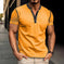 Fashion Short-sleeved Polo Shirt Summer Button V-neck T-shirt Tops Mens Clothing Dark Grey - color variant display