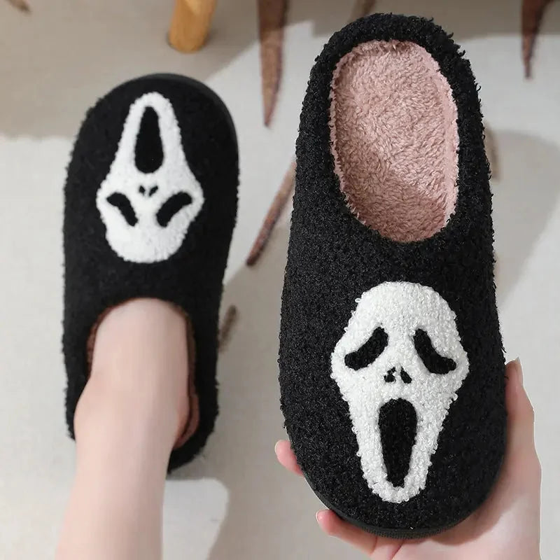 halloween skull slippers | warm cotton slippers | unisex couple slippers | energy saving