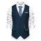 New Men's Solid Color Suit V-neck Single Breasted Chain Vest Navy Blue - side view showing details
