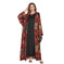 Middle East Dress Shawl Arabic Drop-shoulder Sleeve Printed Robe Black Apricot - close-up detail shot