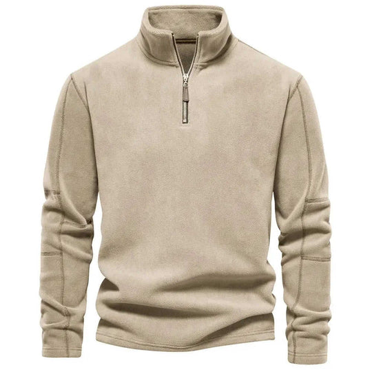 Fashion Personality Stand-collar Zippered Sweatshirt With Fleece Winter Casual Pullover Top Men's Clothing M - color varia...
