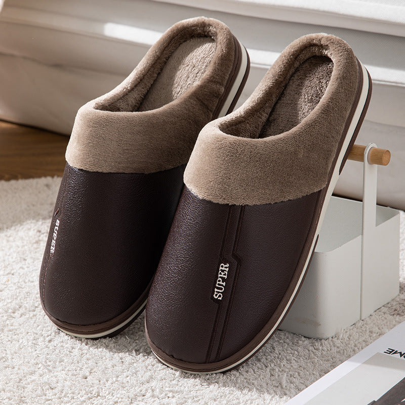 Winter Oversized Cotton Slippers Male PU Meifu Market