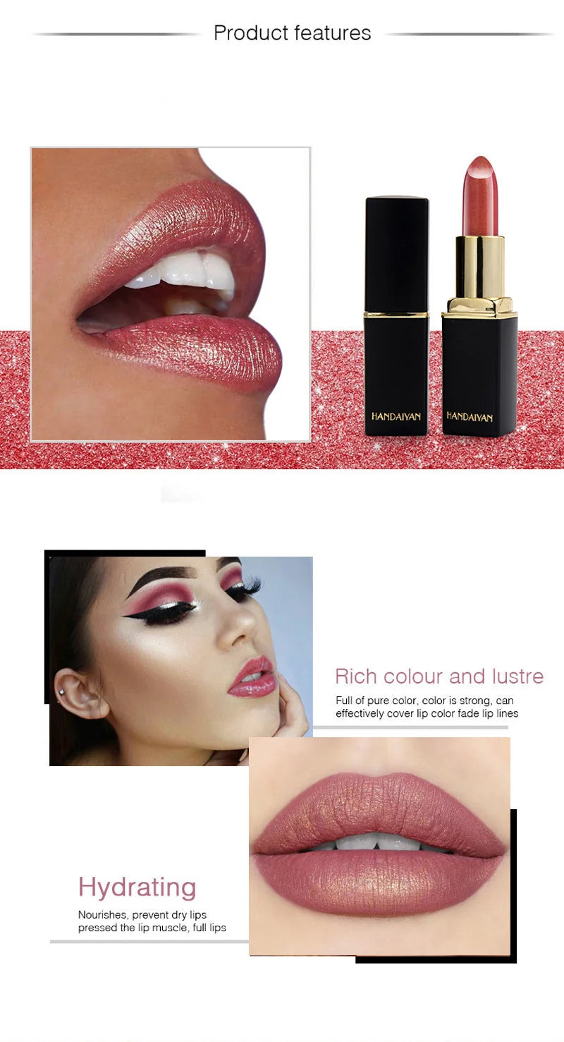 temperature change lipstick | metallic lipstick set | pearlescent lip gloss | energy saving