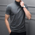 mercerized cotton t-shirt | half turtleneck short sleeve | breathable summer top | energy saving