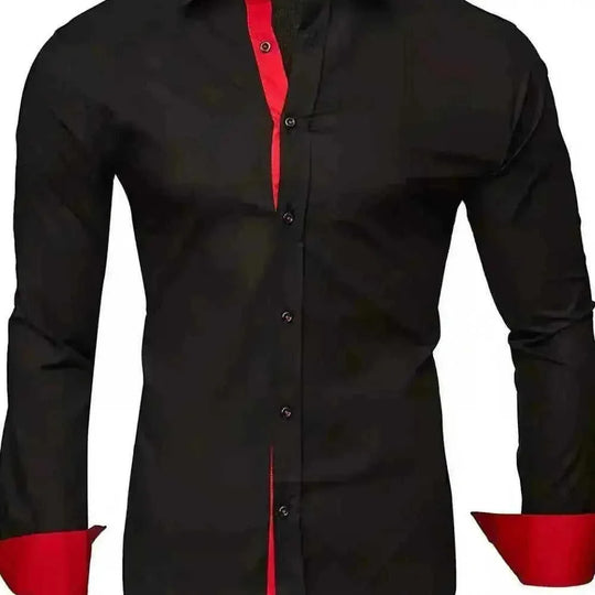 A Cool And Casual Long-sleeved Shirt In Contrasting Colors For A Teenage Man - main view (material: cotton | pattern:...