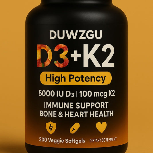 Vitamin D3 5000 IU K2 MK7 100mcg Supplement - 200 Softgels | Bone & Heart Health Support