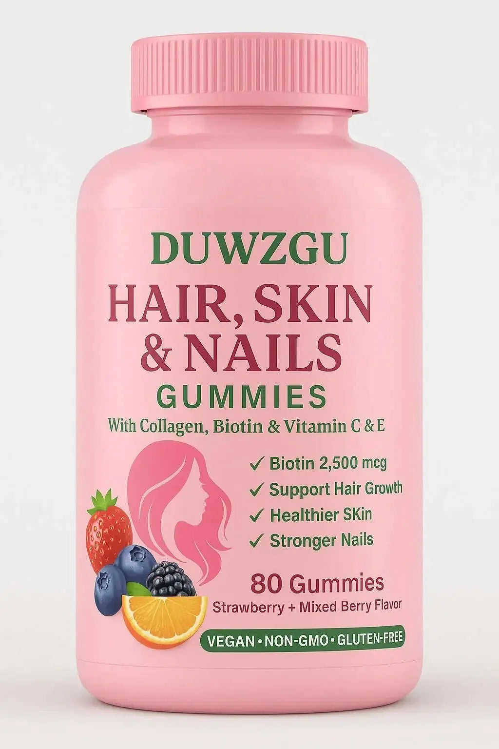 Hair Skin Nails Gummies - Beauty Wellness Supplement with Biotin & Collagen Meifu Market