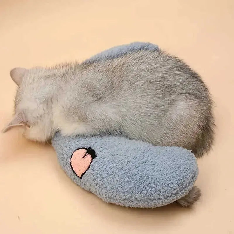 Cozy U-Shaped Pet Pillow - Ultra Soft, Fluffy, Calming Toy for Deep Sleep, Promoting Relaxation and Reducing Anxiety in Ca...