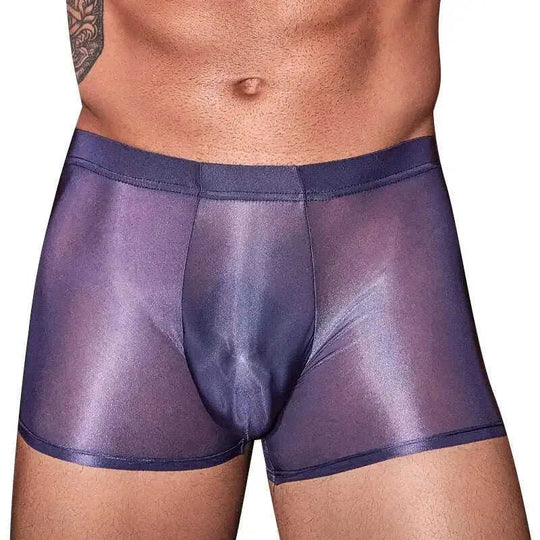 Men's Ultra-Thin Breathable Briefs - Silky Nylon Underwear Dark Gray - texture and material detail