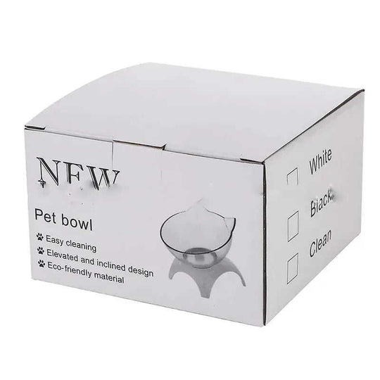 Non Slip Double Cat Bowl With Raised Stand Pet Food Cat Feeder Protect Cervical Vertebra Dog Bowl Transparent Pet Products...