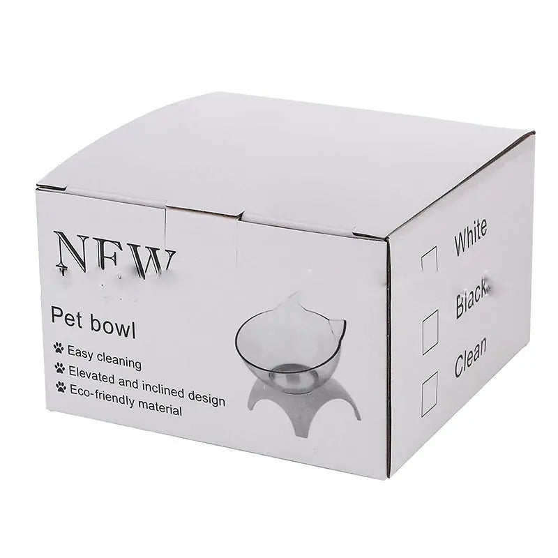 Non Slip Double Cat Bowl With Raised Stand Pet Food Cat Feeder Protect Cervical Vertebra Dog Bowl Transparent Pet Products Meifu Market