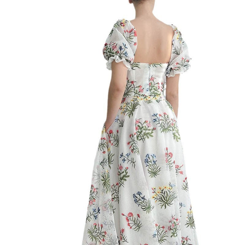 Women's Fitted Waist Backless Embroidered Skirt Two-piece Set Meifu Market