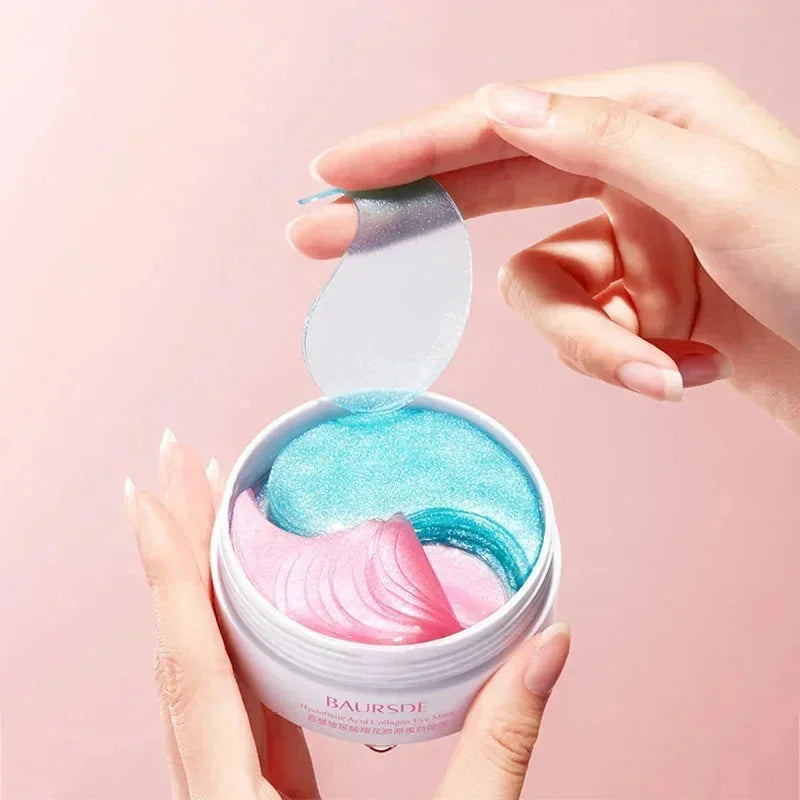 sakura collagen eye patches | 60 piece eye mask set | anti dark circles treatment | ultrasonic cleaning