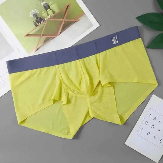 ice silk boxer shorts for men | breathable fabric underwear | moisture-wicking boxer briefs | ultrasonic cleaning