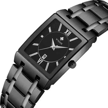 Men’s Square Dial Watch – Waterproof Stainless Steel Band Japanese Quartz, 40mm, 4 Colors