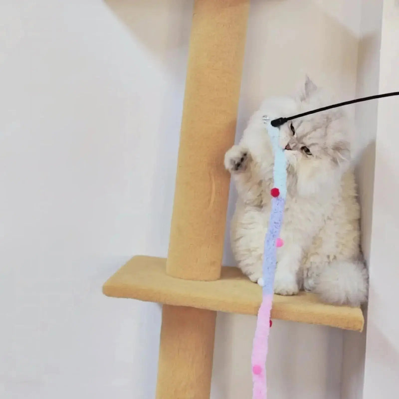 interactive cat toy | soft plush cat teaser | kitten play stick | energy saving