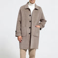reversible wool coat | heavy wool overcoat | mid length mens coat | ultrasonic cleaning