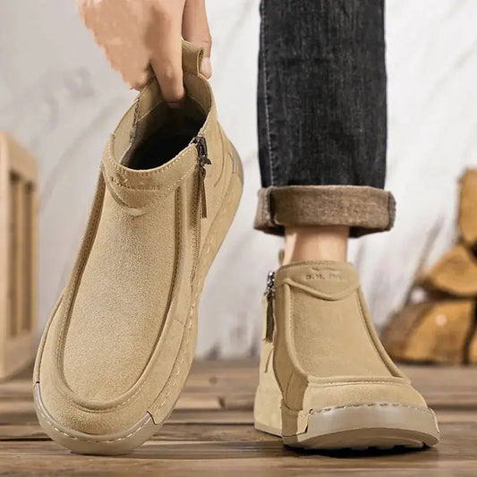 Autumn Side Zipper Vgenuine Leather Non-slip Work Shoes