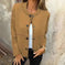 Women's Striped Button Cardigan Cropped Sweater Long Sleeve Meifu Market