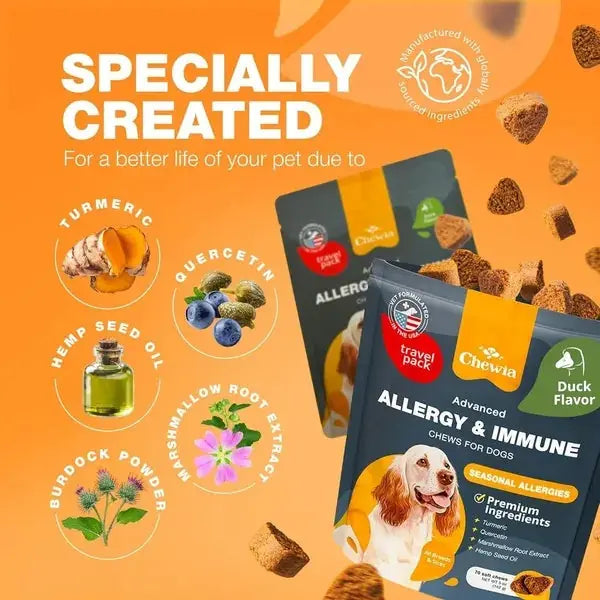 Dog Allergy Relief Chews Itch Relief For Dogs Anti Itch Dog Allergy Chews US Formulated Dog Itching Skin Relief With Salmon Oil Immune Health Seasonal Allergies & Hot Spots Support Treats Meifu Market