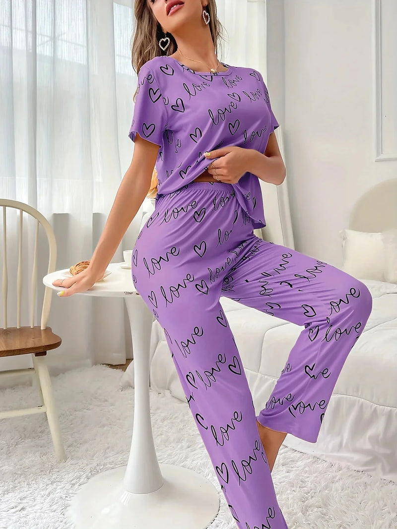womens cotton lounge set | oversized sleep shirt | breathable pajama set | energy saving