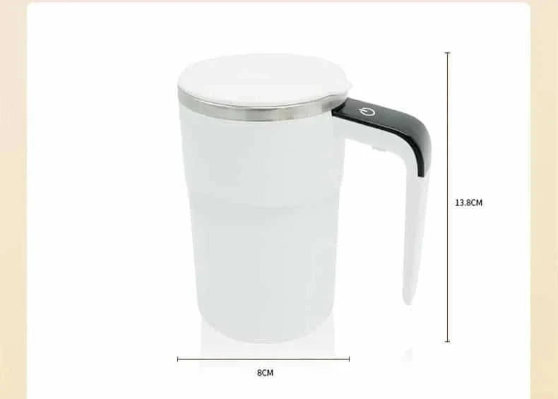 self-stirring coffee mug | magnetic stirring mechanism | stainless steel insulated cup | energy saving