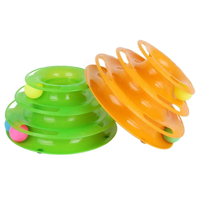 Pet Cat Crazy Ball Disk Interactive Toys Amusement Plate Trilaminar Funny Toy Meifu Market