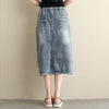 Plus Size Ethnic Style Denim Heavy Embroidery Skirt Meifu Market