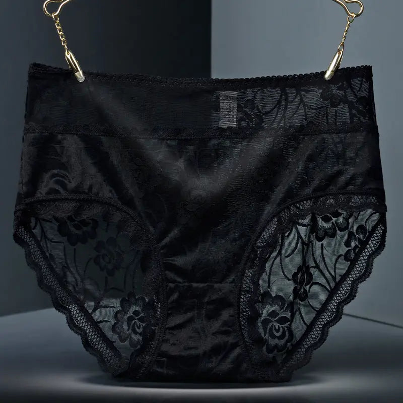 High Waist Hollow-out Lace Sexy Ladies Panties Breathable Traceless Sheath Cotton Stall Meifu Market