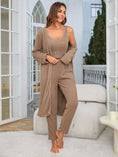 Women's Fuzzy 3-Piece Lounge Set - Open Front Cardigan, Crop Tank & Wide Leg Pants Sweatsuit Meifu Market