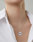 Sapphire Diamond Pendant 925 Sterling Silver Party Wedding Pendants Chain Necklace For Women Charm Jewelry