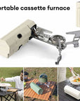 Camping Gas Stove Portable Folding Cassette Stove Outdoor Hiking BBQ Travel Cooking Grill Cooker Gas Burner Food Heating Tool Kitchen Gadgets 