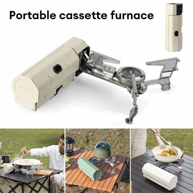 Camping Gas Stove Portable Folding Cassette Stove Outdoor Hiking BBQ Travel Cooking Grill Cooker Gas Burner Food Heating Tool Kitchen Gadgets 