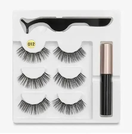 magnetic eyelashes with adhesive | reusable false eyelashes | easy application eyelash kit | energy saving